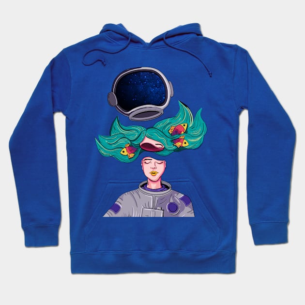 Cosmic Cosmonaut Hoodie by nataliapires